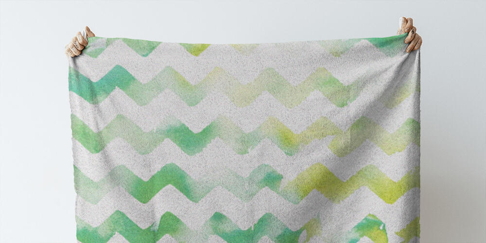 zigzag white and green watercolor background, 