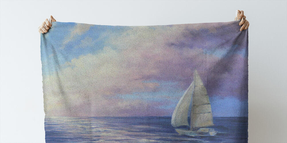 handmade oil painting with a sea landscape at sunset, 