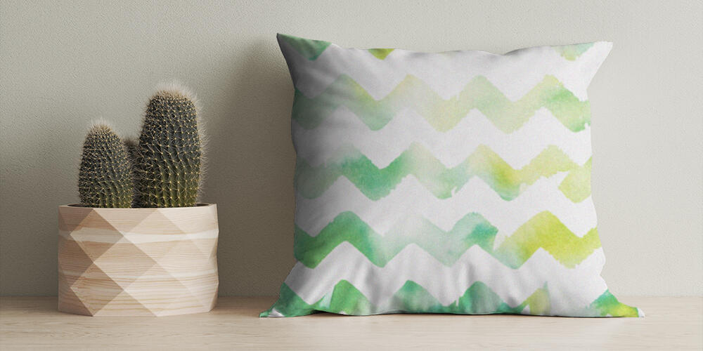 zigzag white and green watercolor background, 