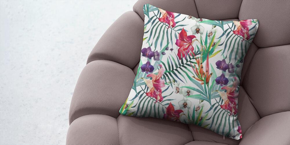 Fiori tropicali acquerello pattern, 