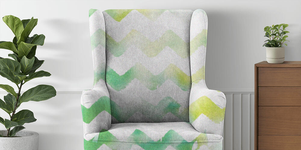 zigzag white and green watercolor background, 