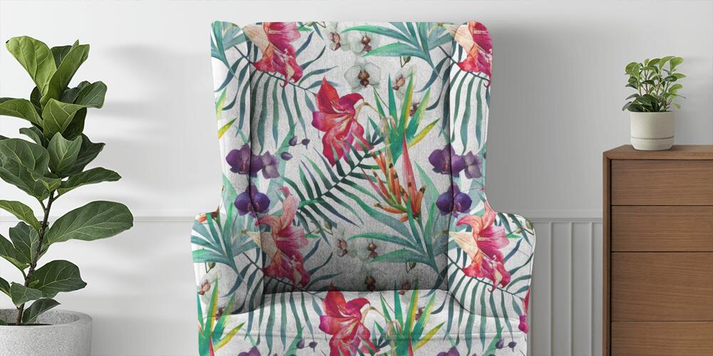 Fiori tropicali acquerello pattern, 