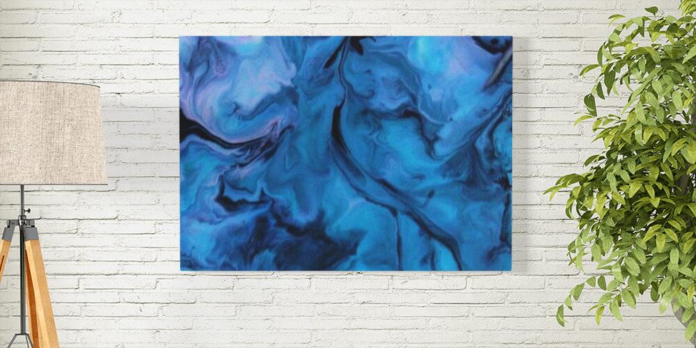 Watercolor abstract blue color marble liquid texture background, 