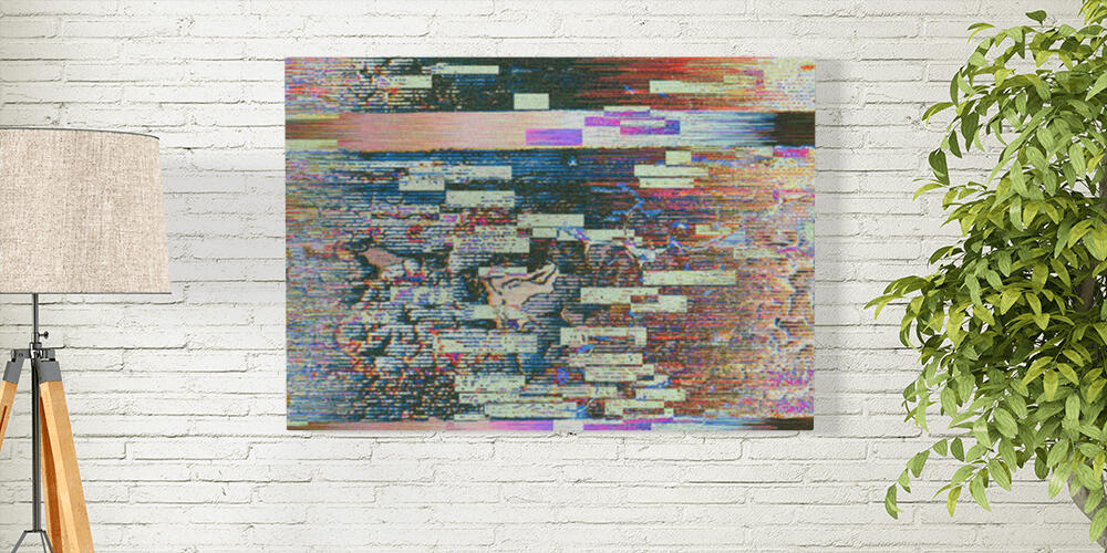 Casual data glitch geometrical nostalgic holographic background, 