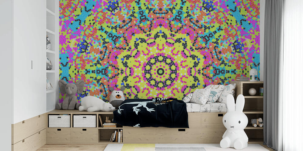 Bright abstract concentric mosaic pattern, Bambini