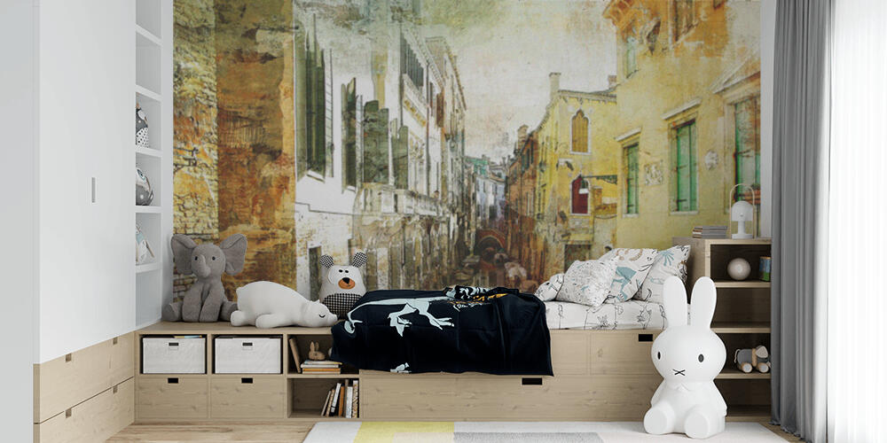 Pictorial Venetian streets - artwork in painting style, Bambini