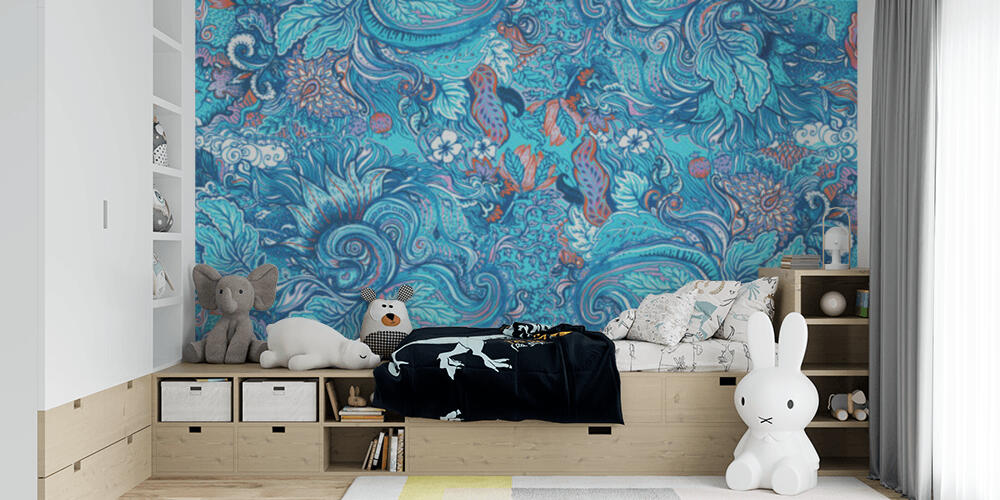 Pattern with beautiful ornate flowers, Bambini