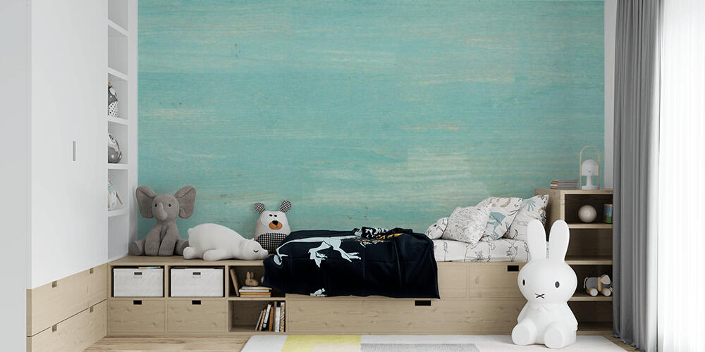 Turquoise wooden background, Bambini