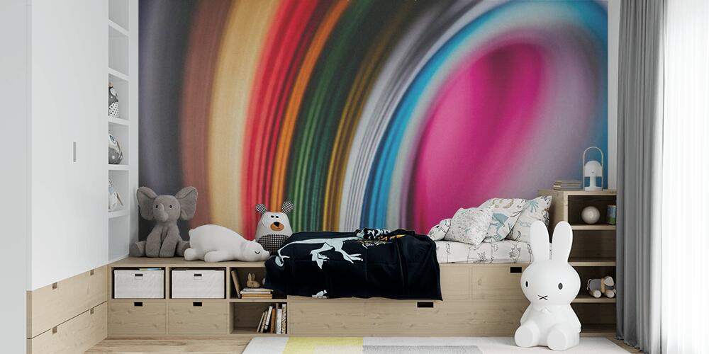 close up of colored bright quilling paper curves on black, Bambini