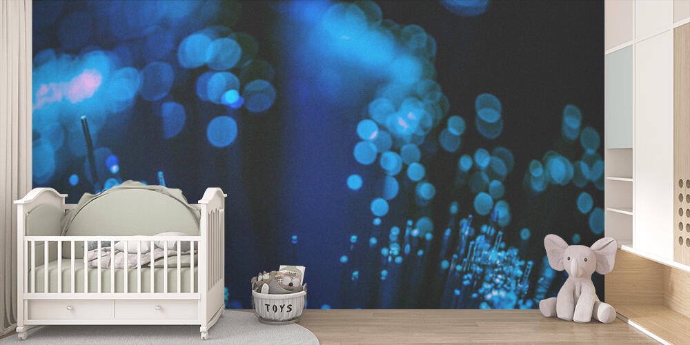 selective focus of glowing blue fiber optics texture background, Bambini