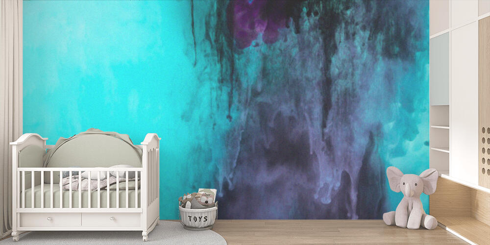 creative texture with turquoise and purple splashes of paint, Bambini