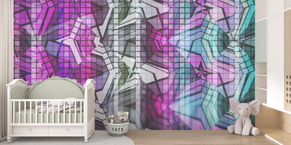 Beautiful geometric abstract background with color accents, Bambini