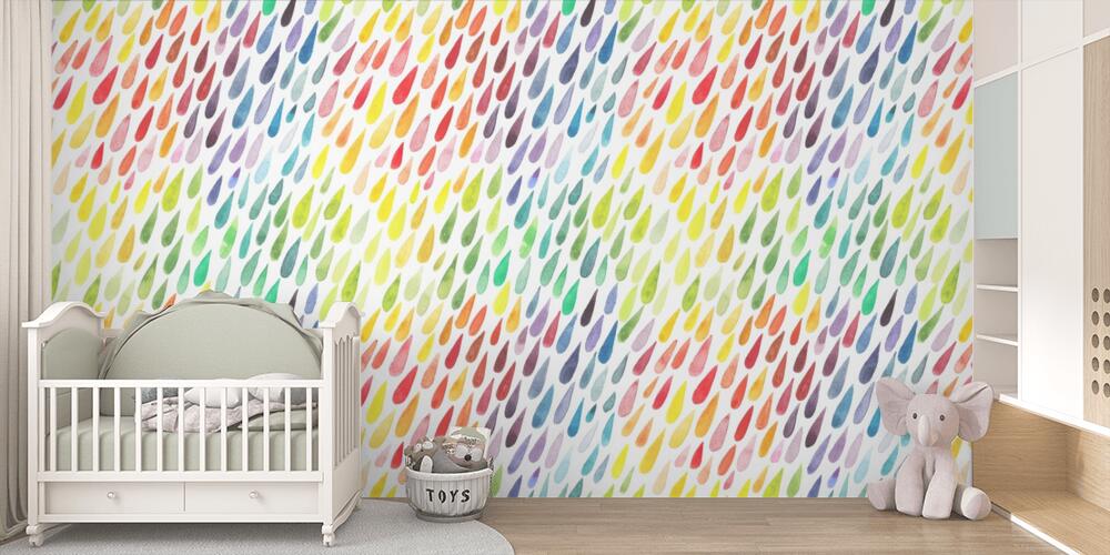 Pioggia colorata acquerello, Bambini