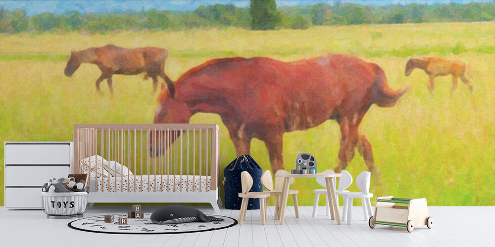 Picture three horses on a pasture, Bambini