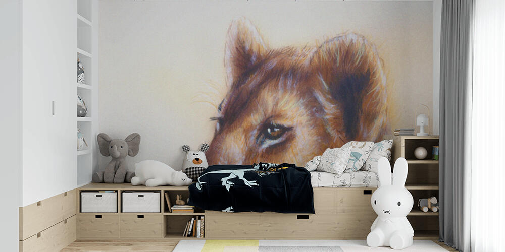 Little lion cub head, Bambini