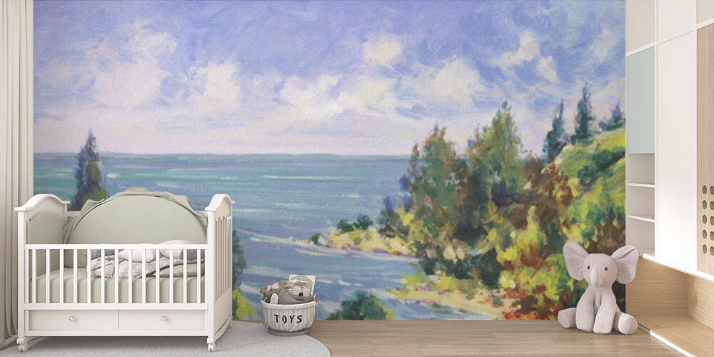 Sea landscape painting, Bambini