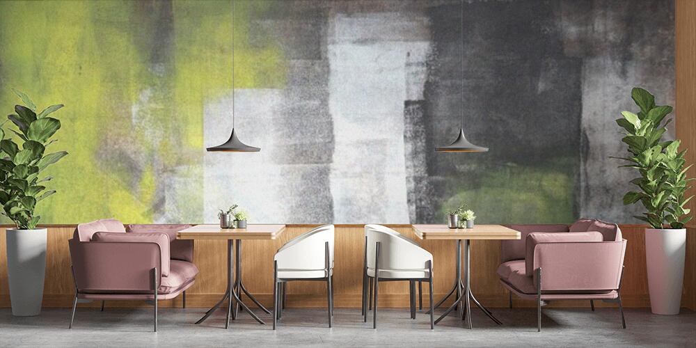 Grey and Yellow Abstract Art Painting, Bar e Ristoranti