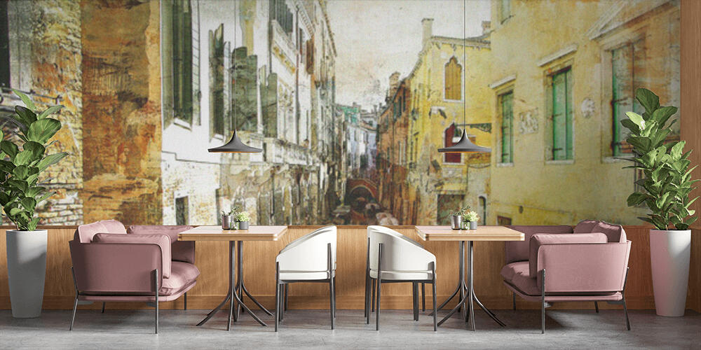 Pictorial Venetian streets - artwork in painting style, Bar e Ristoranti