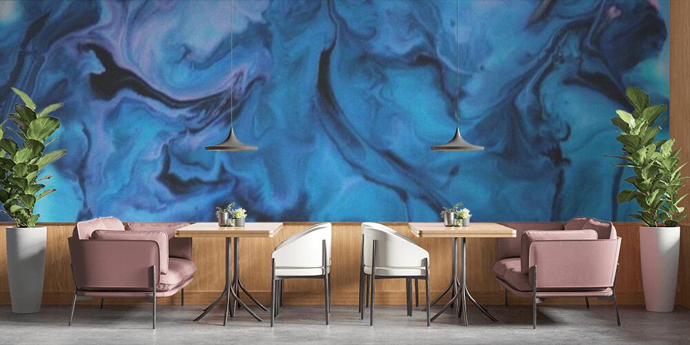 Watercolor abstract blue color marble liquid texture background, Bar e Ristoranti