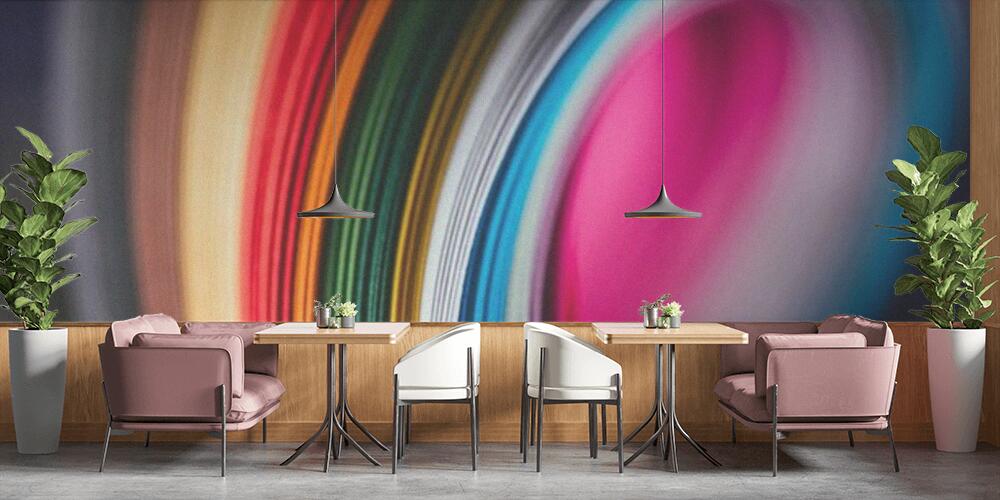 close up of colored bright quilling paper curves on black, Bar e Ristoranti