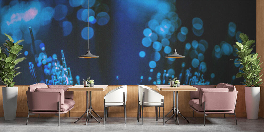 selective focus of glowing blue fiber optics texture background, Bar e Ristoranti