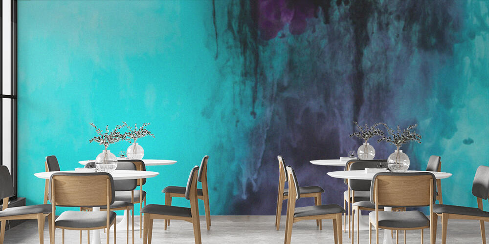 creative texture with turquoise and purple splashes of paint, Bar e Ristoranti