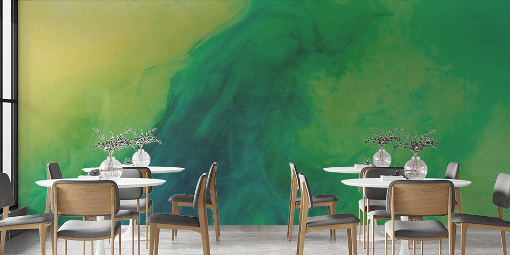 artistic background with green paint flowing in water, Bar e Ristoranti