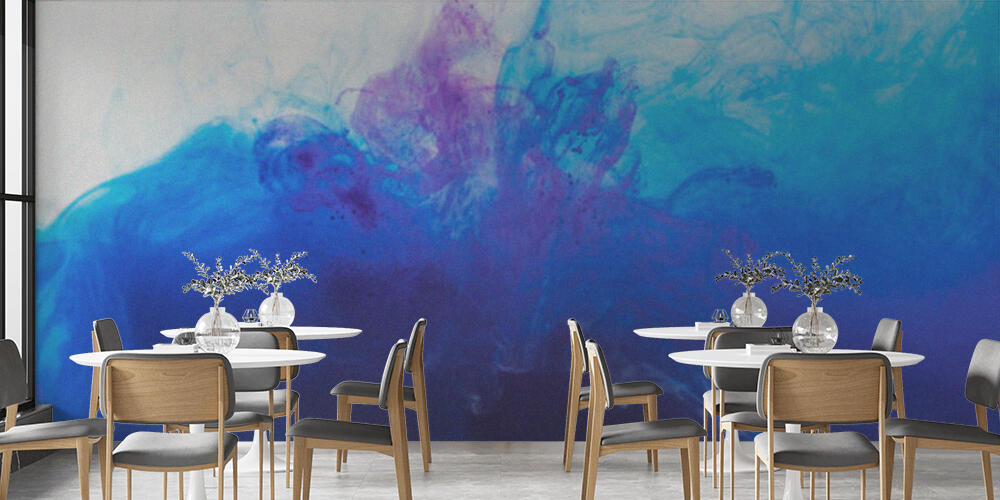 abstract background with flowing blue and purple paint in water, Bar e Ristoranti