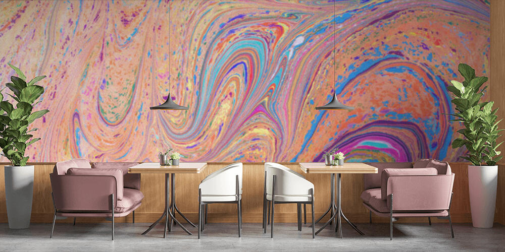 Traditional marbling artwork patterns as colorful abstract background, Bar e Ristoranti