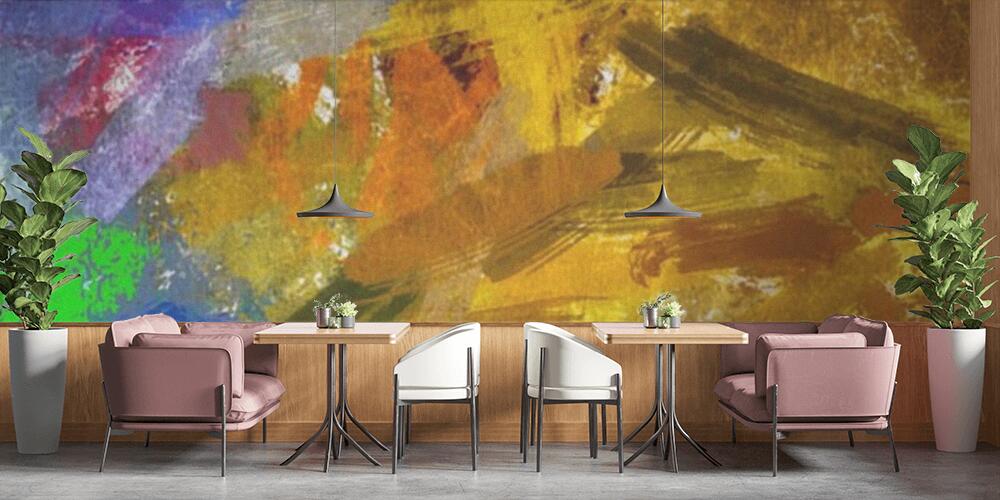 abstract psychedelic grunge background graphic stylization on a textured canvas of chaotic blurry strokes and strokes of paint, Bar e Ristoranti