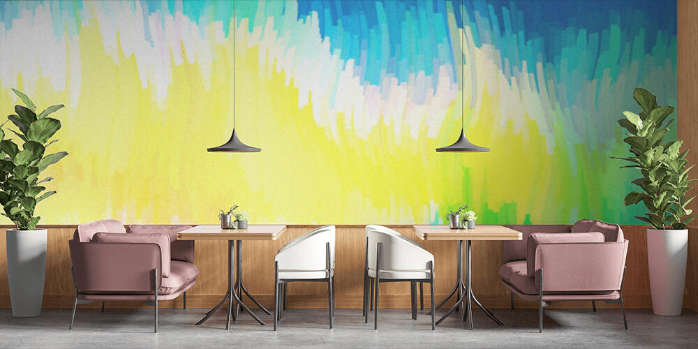 Abstract Blue Yellow and White Graphic Background, Bar e Ristoranti