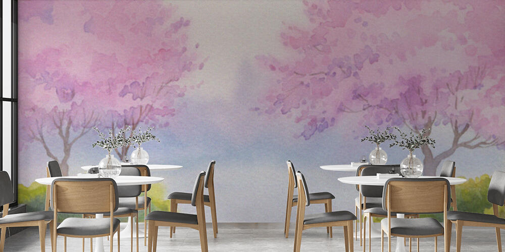 Spring landscape watercolor, Bar e Ristoranti