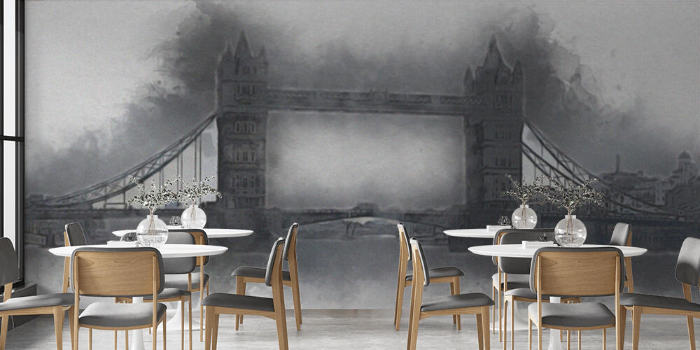 London big ben art drawing sketch illustration fun design vintage retro, Bar e Ristoranti