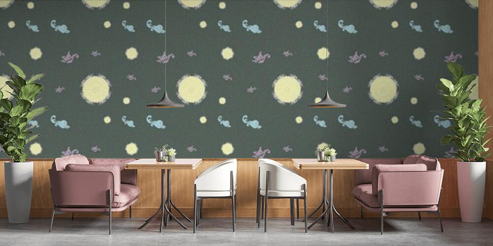 Colored background with different accessories, Bar e Ristoranti
