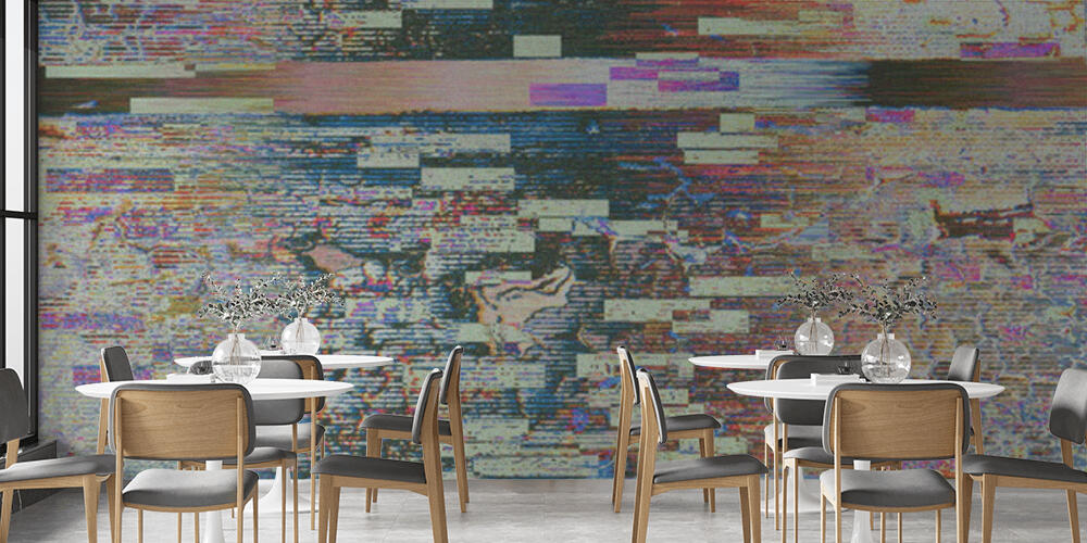 Casual data glitch geometrical nostalgic holographic background, Bar e Ristoranti