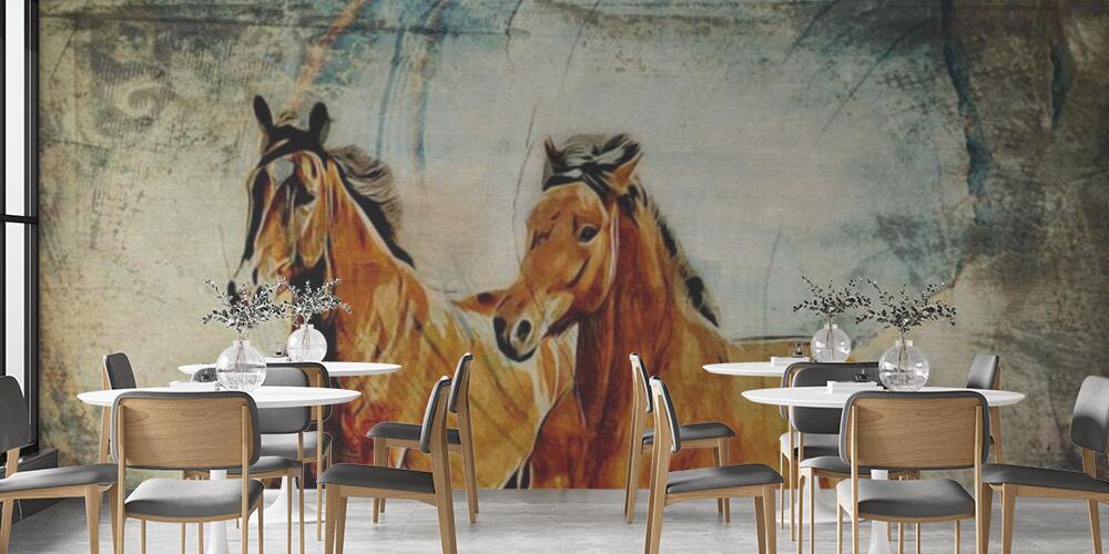 Colorful horse art illustration grunge painting drawing, Bar e Ristoranti