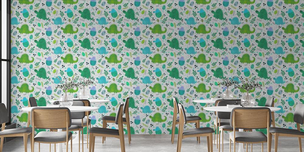 Kids seamless cartoon dinosaur pattern for textiles and packaging and gifts and linens and wrapping paper, Bar e Ristoranti
