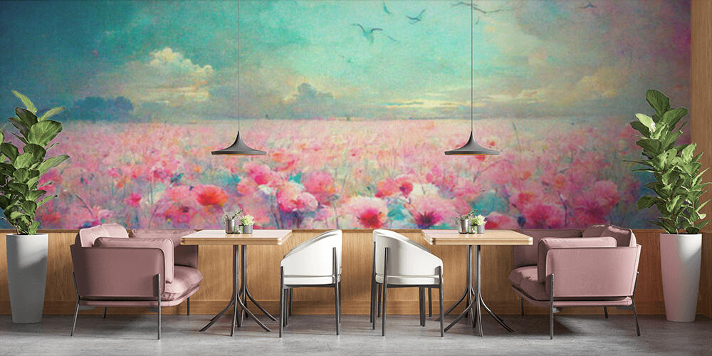 Idyllic meadow with red poppy flowers in the countryside, Bar e Ristoranti