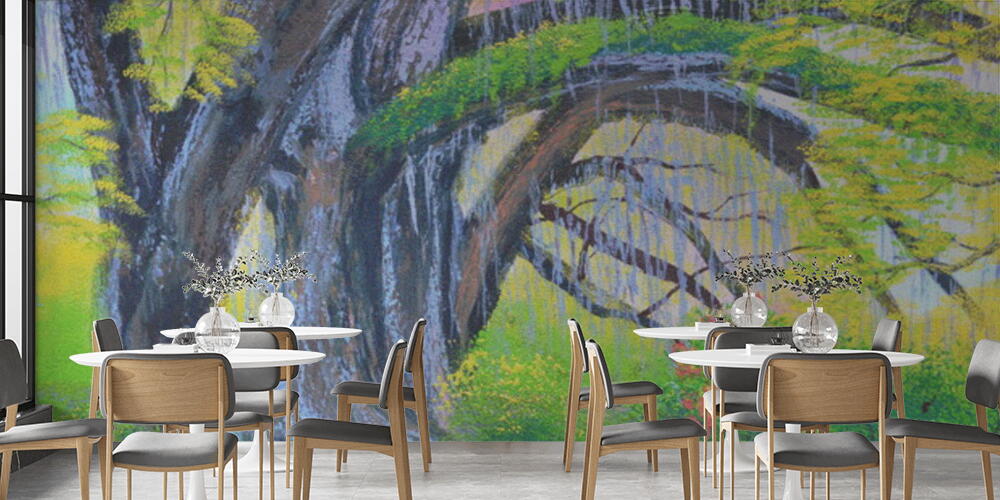 big banyan tree in the garden oil painting on canvas, Bar e Ristoranti
