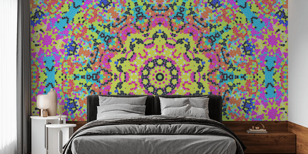 Bright abstract concentric mosaic pattern, Camera da Letto