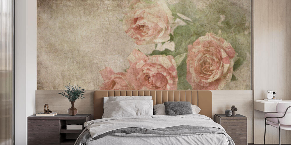 vintage roses background, Camera da Letto