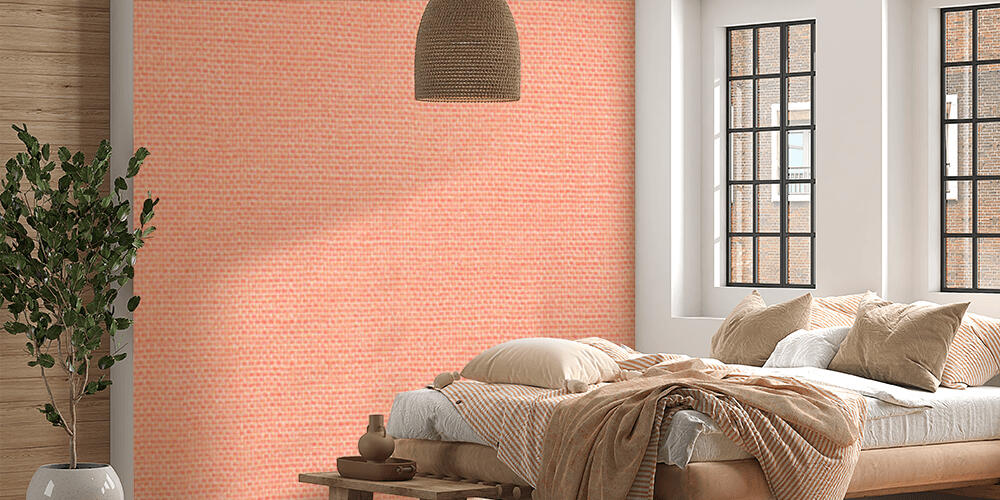 Light coral background from a textile material with wicker pattern, Camera da Letto