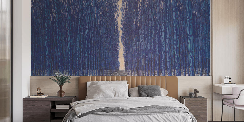 Illustration of trees with numbers in forest, Camera da Letto