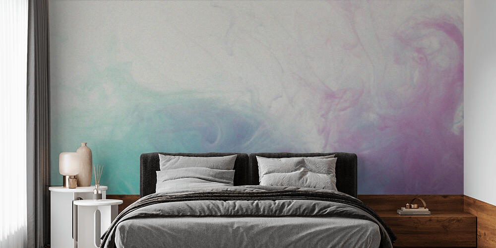 abstract background with flowing blue and purple paint, Camera da Letto