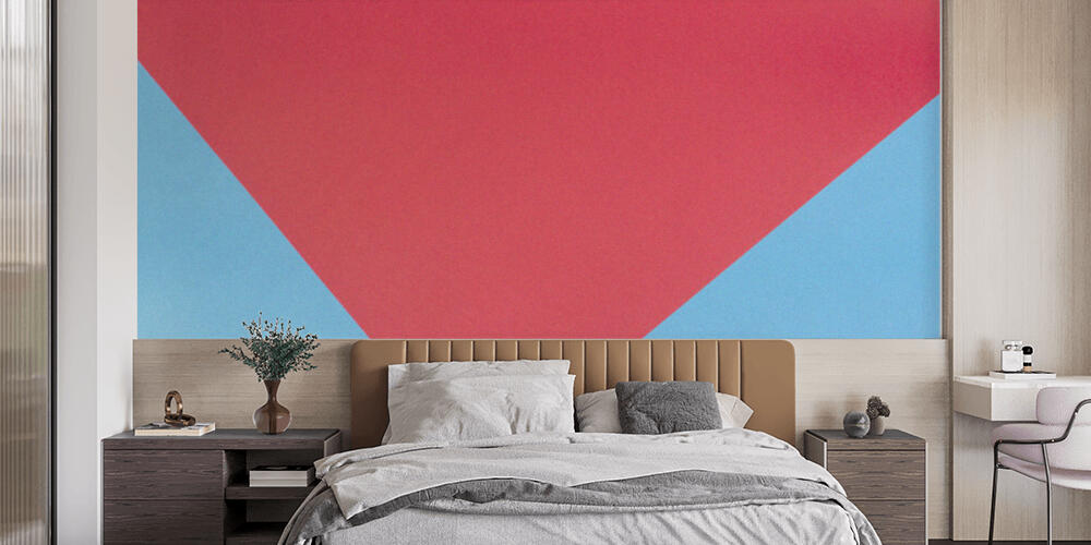 Color papers geometry flat composition background with red and blue tones, Camera da Letto