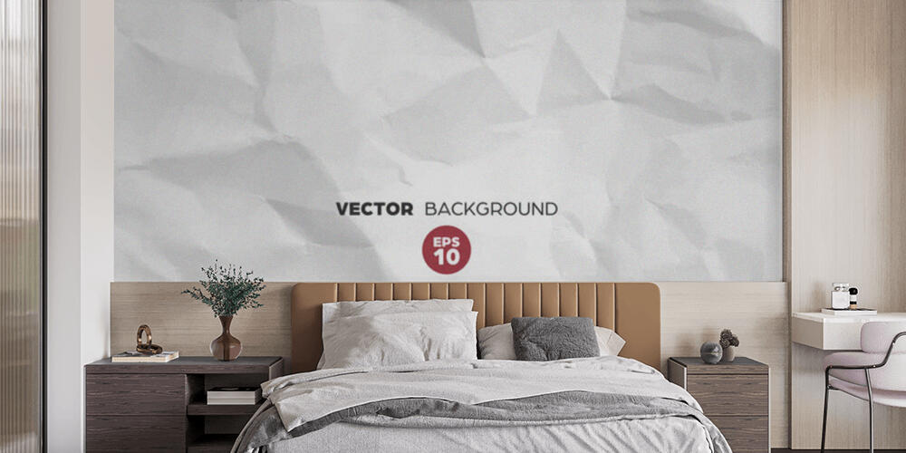 Crumpled white paper texture pattern, Camera da Letto