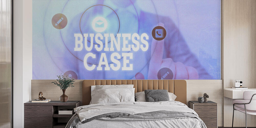 Word writing text Business Case, Camera da Letto