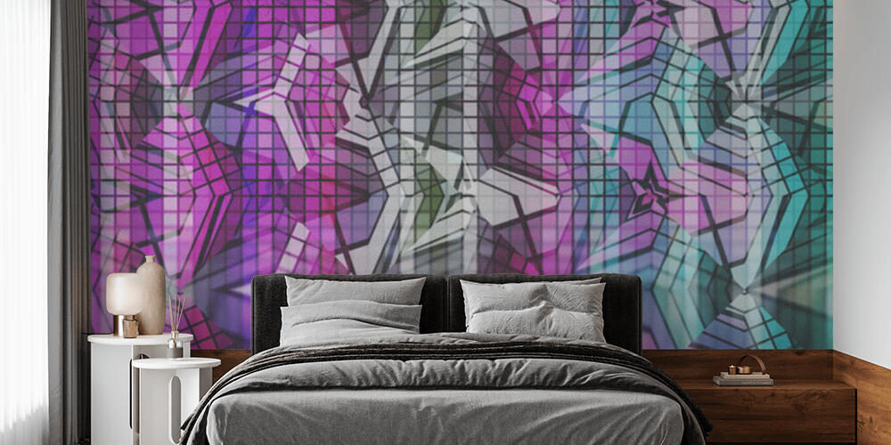 Beautiful geometric abstract background with color accents, Camera da Letto