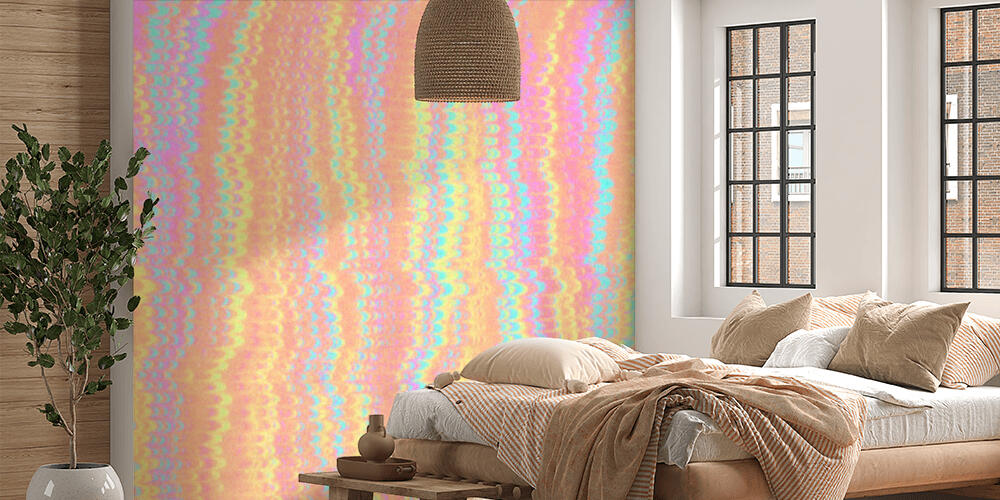 Colorful neon glitch patterned background, Camera da Letto