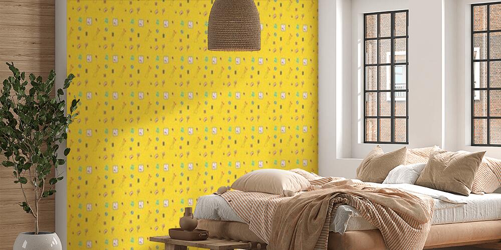 Colored background with different accessories, Camera da Letto